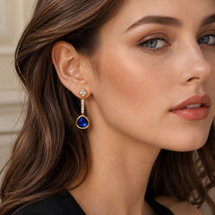 18K Gold-Plated Colored Glass Drop Earrings
