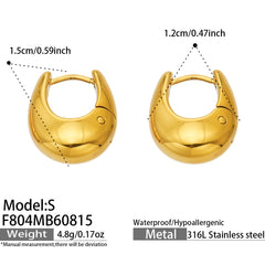 Polished U-Shaped 316L Stainless Steel Earrings