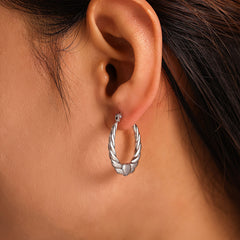18K Gold-Plated Twisted Heart Hoop Earrings