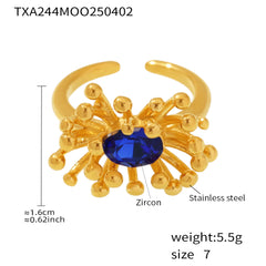 Cubic Zirconia Floral Center Ring and Stud Designs