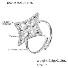 Cubic Zirconia Geometric Flower Jewelry