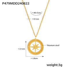 18K Gold-Plated Geometric Pendant Necklace Designs