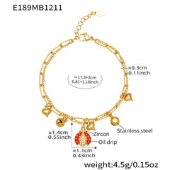 18K Gold-Plated Layered Charm Bracelets