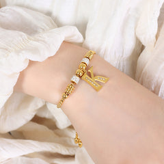 18K Gold-Plated Initial Charm Bracelet