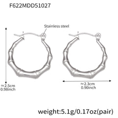 Bamboo-Style Textured Hoop Earrings
