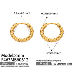 18K Gold-Plated Textured Huggie Hoop Earrings