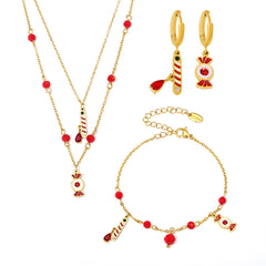 Garnet Christmas Necklace, Bracelet or Earrings