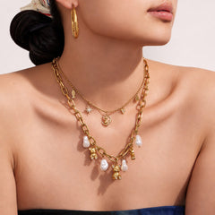 Cubic Zirconia and Bear Charm Necklaces