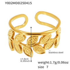 18K Gold-Plated Sculptural Open Ring Designs