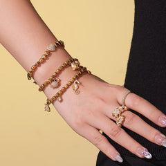 18K Gold-Plated Ocean Charm Bead Bracelets