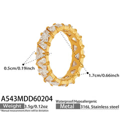 Triangle Cubic Zirconia Band Ring
