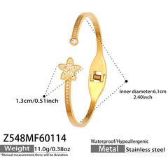 Cubic Zirconia & Enamel Detail Bangle Bracelets