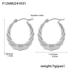 18K Gold-Plated Twisted Heart Hoop Earrings