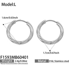 Twisted Rope Hoop Earrings