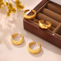 18K Gold-Plated Sculptural Open Ring