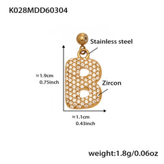 Cubic Zirconia Letter Charms & Separate Necklace Chains