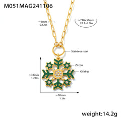 18K Gold-Plated Christmas Charm Jewelry