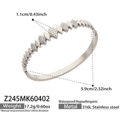 Cubic Zirconia Geometric Link Bangle Designs