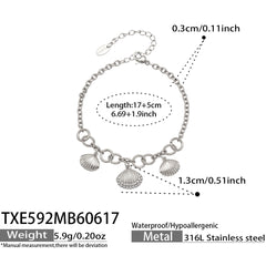 18K Gold-Plated Scallop Charm Necklace or Bracelet