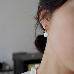 Nicolette Vintage-Inspired Enamel Square Stud Earrings