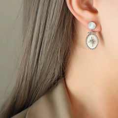 Starburst Oval Pendant Necklace and Earrings