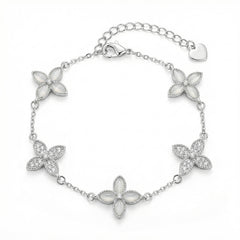 Marielle Vintage-Inspired Mother-of-Pearl Clover Bracelet