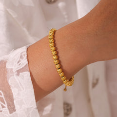 Polished Bead Sliding Clasp Bracelet