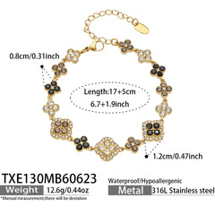 Cubic Zirconia Clover Ring, Bracelet, Earrings & Necklace