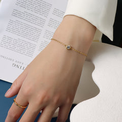 Gold-Tone Single Sparkling Accent Bracelet