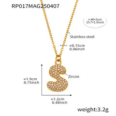 Cubic Zirconia Initial Pendant Necklace