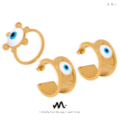 Enamel Eye Ring and Earring Designs