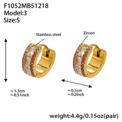 18K Gold-Plated Double-Row Cubic Zirconia Hoops