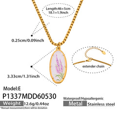 18K Gold-Plated Floral Enamel Pendant Necklace