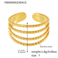 18K Gold-Plated Sculptural Open Ring Designs