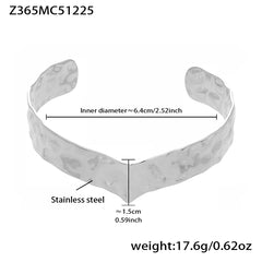 18K Gold-Plated Textured Open Cuff Designs