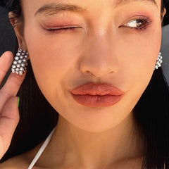 Camille Vintage-Inspired Pearl Hoop Earrings