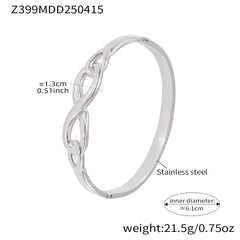 18K Gold-Plated Openwork Link Cuff Bracelet