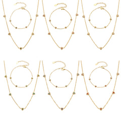 18K Gold-Plated Color Heart Cubic Zirconia Jewelry