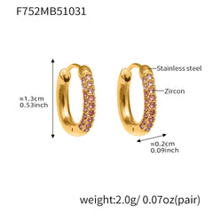 18K Gold-Plated Cubic Zirconia Huggie Earrings