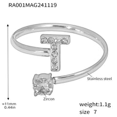 Silver-Tone Initial Necklace, Earrings, Bracelet & Ring
