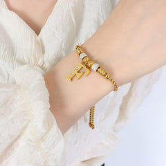 18K Gold-Plated Initial Charm Bracelet
