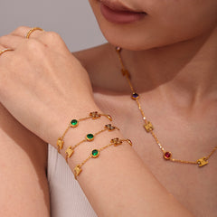 Multicolor Cubic Zirconia Necklace or Bracelet