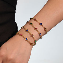 Cubic Zirconia Mixed Charm Necklace & Bracelet