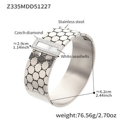 Cubic Zirconia Wide Geometric Bangle Designs