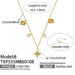 Four-Petal Cubic Zirconia Flower Jewelry