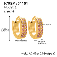 U-Shaped Cubic Zirconia Hoop Earrings