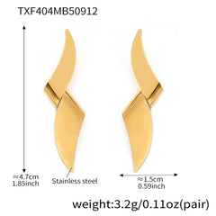 18K Gold-Plated Sculptural Folded Jewelry