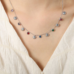 Shell and Cubic Zirconia Charm Necklace