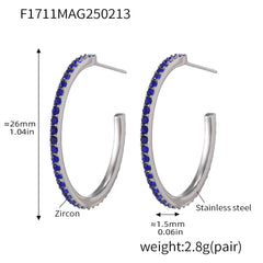 Cubic Zirconia Open Hoop Earrings