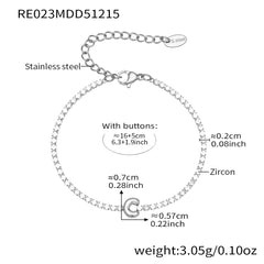 Cubic Zirconia Initial Chain Bracelet